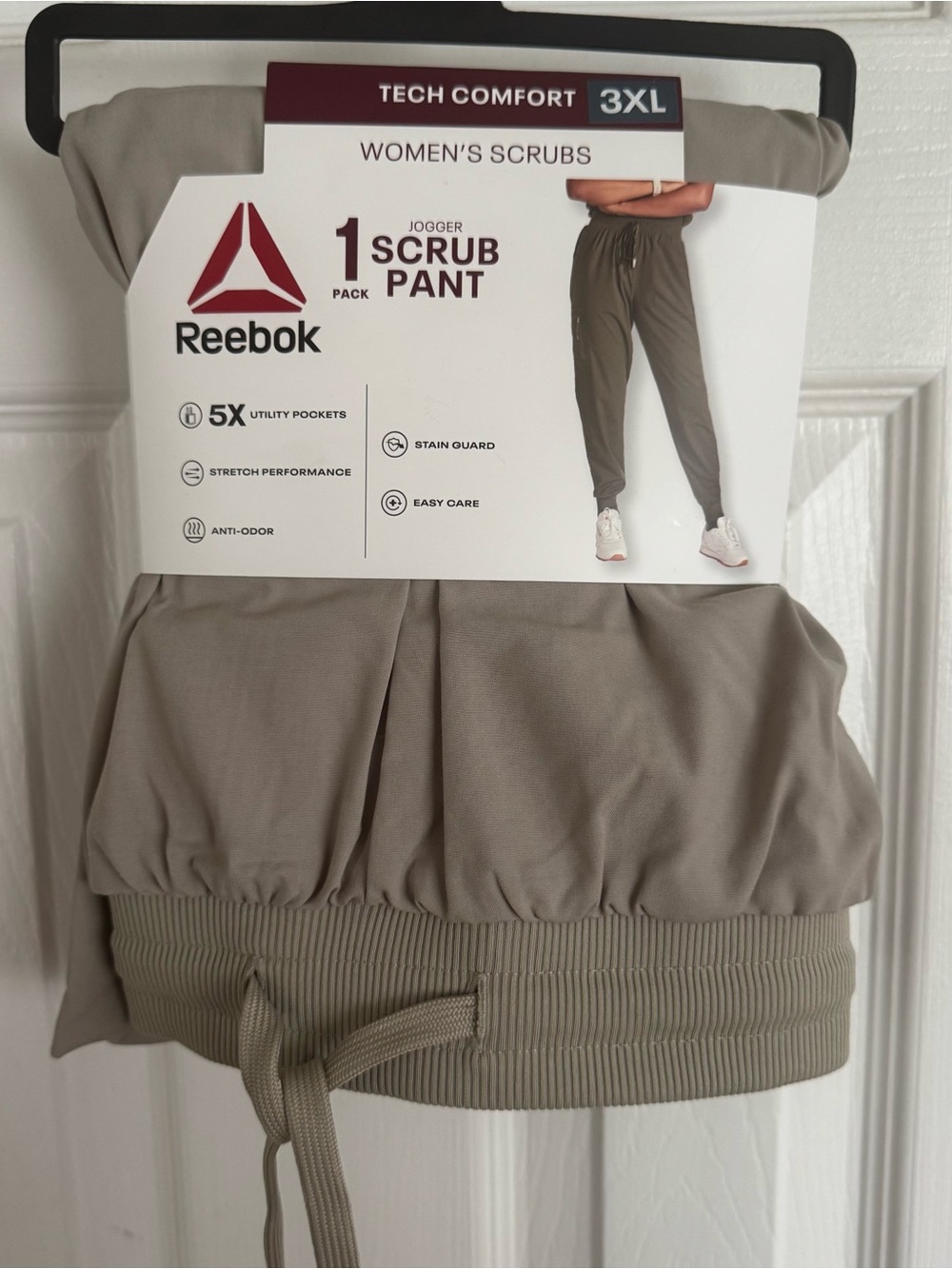 Reebok Tech Comfort Women's 3XL Scrub Jogger Pants Abbey Stone Stretch Pockets - Picture 4 of 14